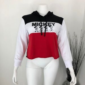 Disney Mickey Hooded Crop Sweatshirt 2X NWOT